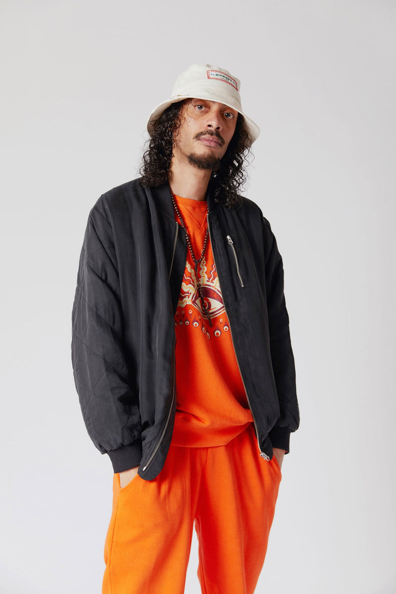 Coat - MISTY- Cupro Bomber Jacket Black