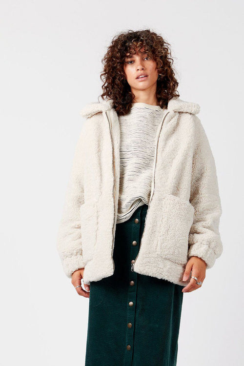 Coat - SNOW RABBIT - Recycled PET Fleece Jacket Sand