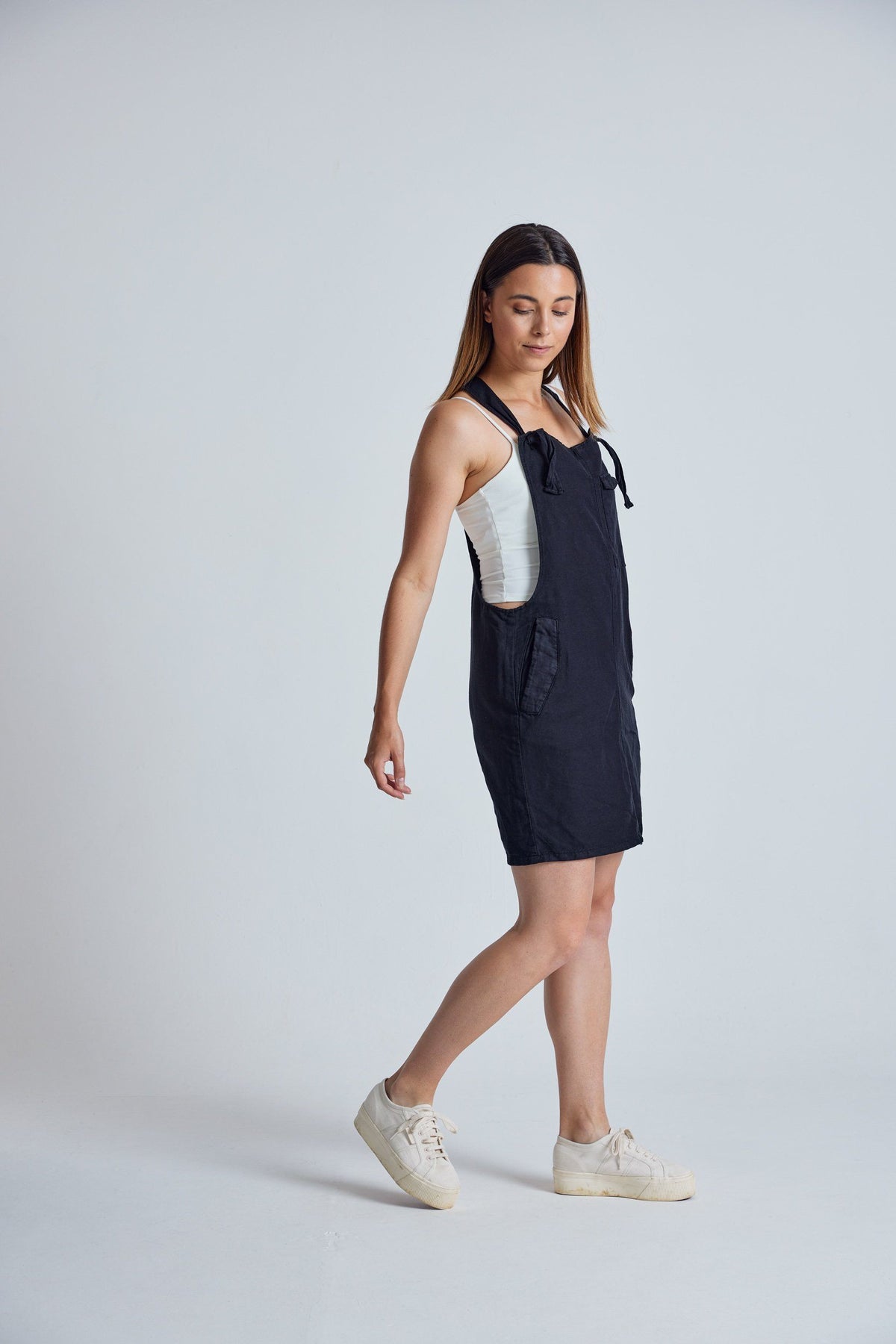 Dress - PEGGY Black - Organic Cotton Dress By Flax &amp; Loom