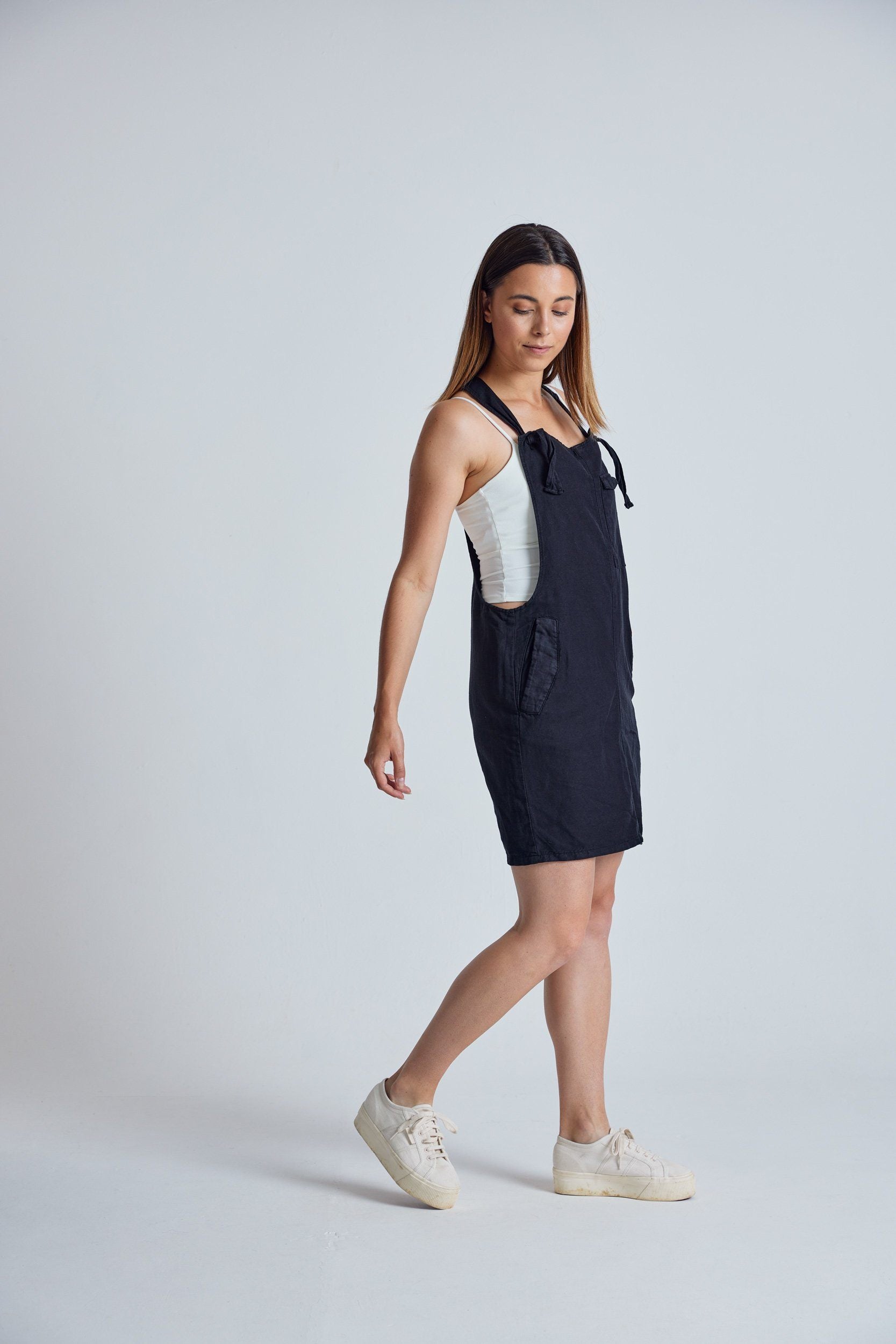 Dress - PEGGY Black - Organic Cotton Dress By Flax & Loom