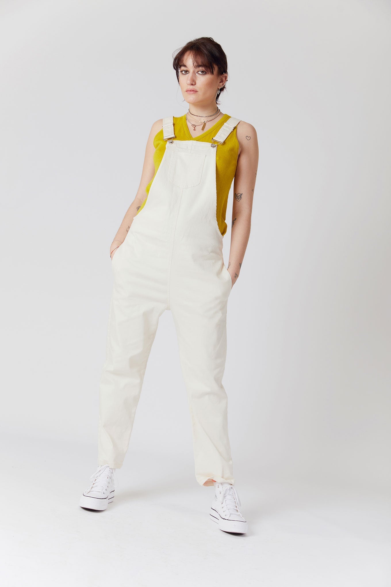 Dungarees - JOY Organic Cotton Dungarees Off White