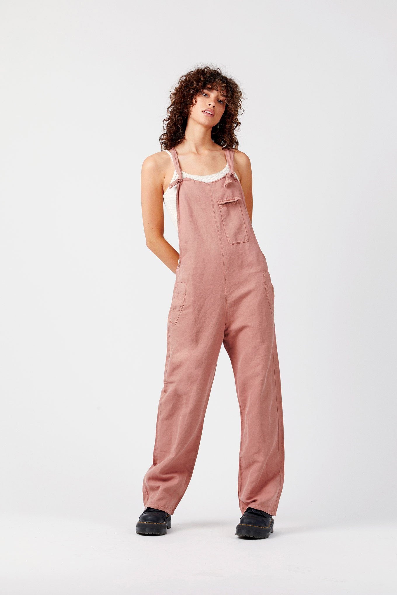 Dungarees - MARY-LOU Pink - Organic Cotton Dungarees By Flax & Loom