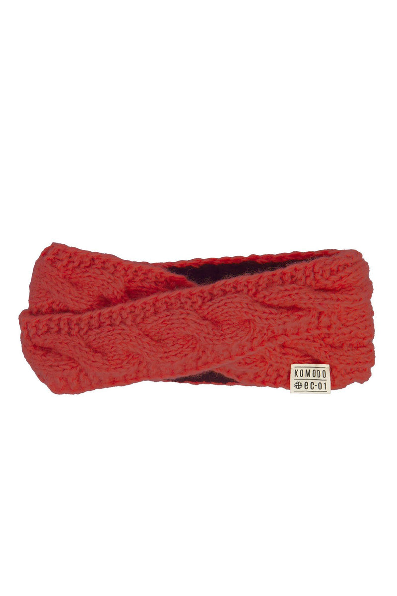 Hat - GINGER - Hand Knitted Lambswool Ear Warmer Flame