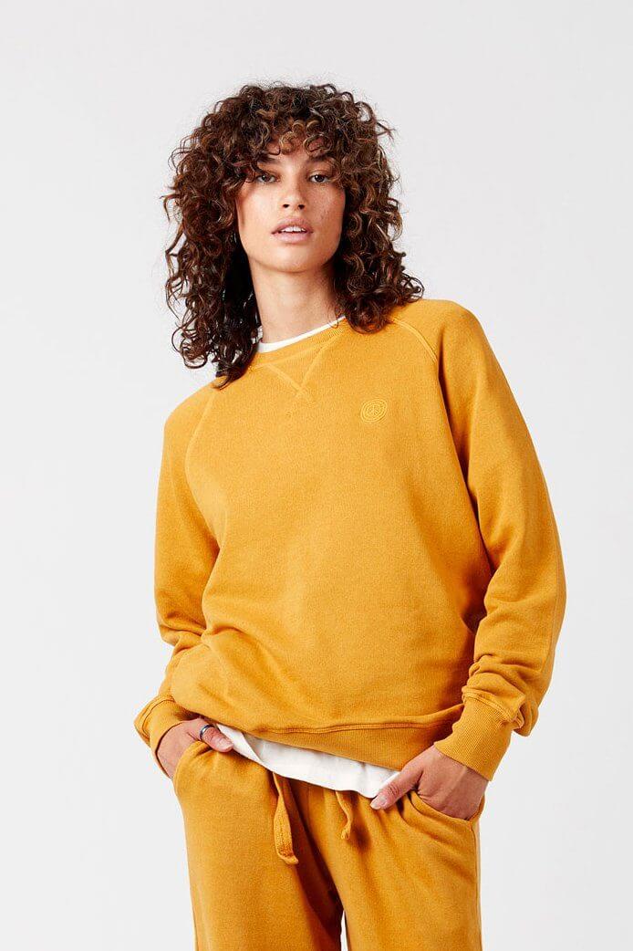 Jumper - ANTON - GOTS Organic Cotton Melange Crew Mustard