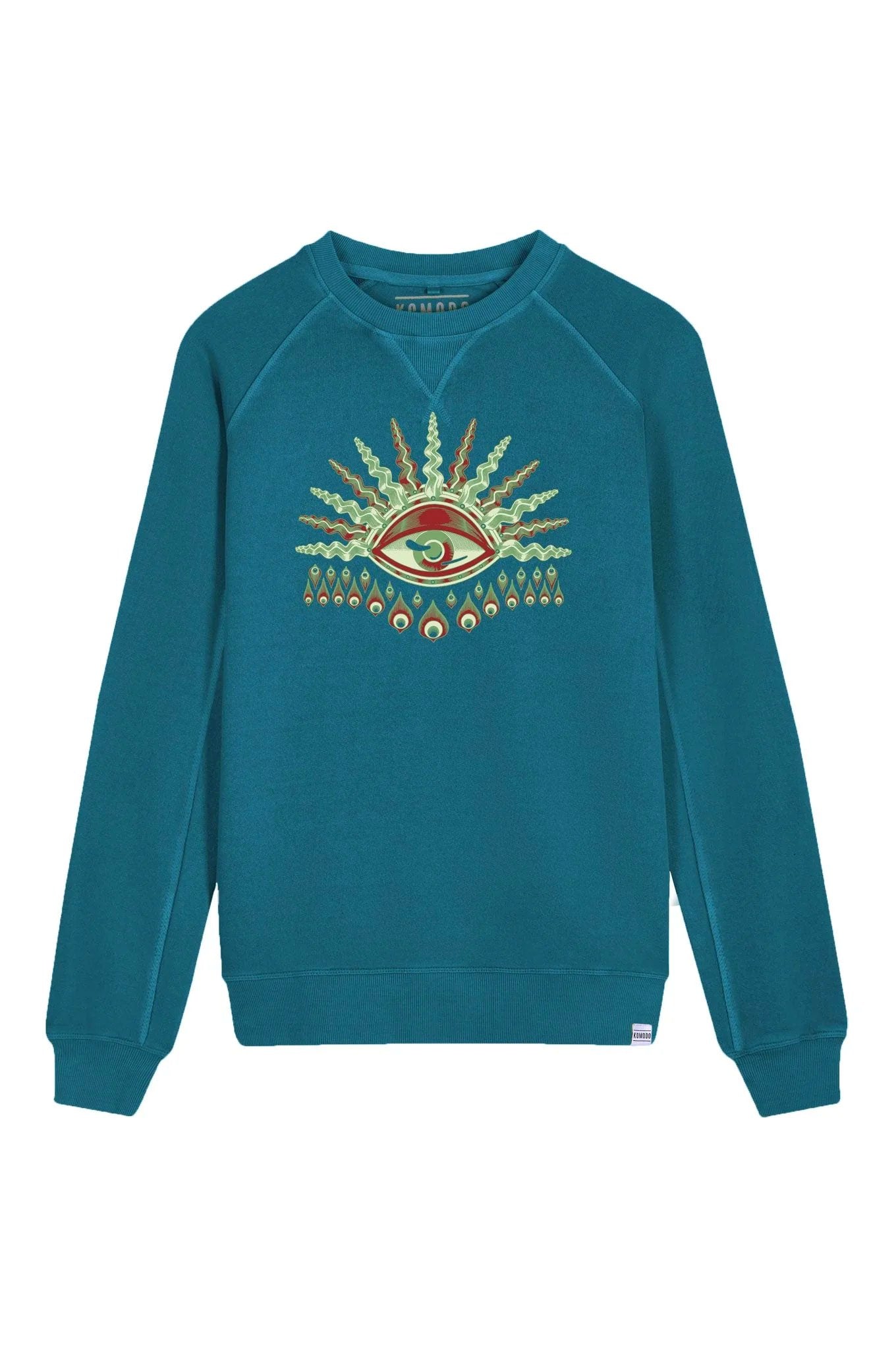 Jumper - KOMODO'S EYE Organic Cotton Crewneck Teal Blue