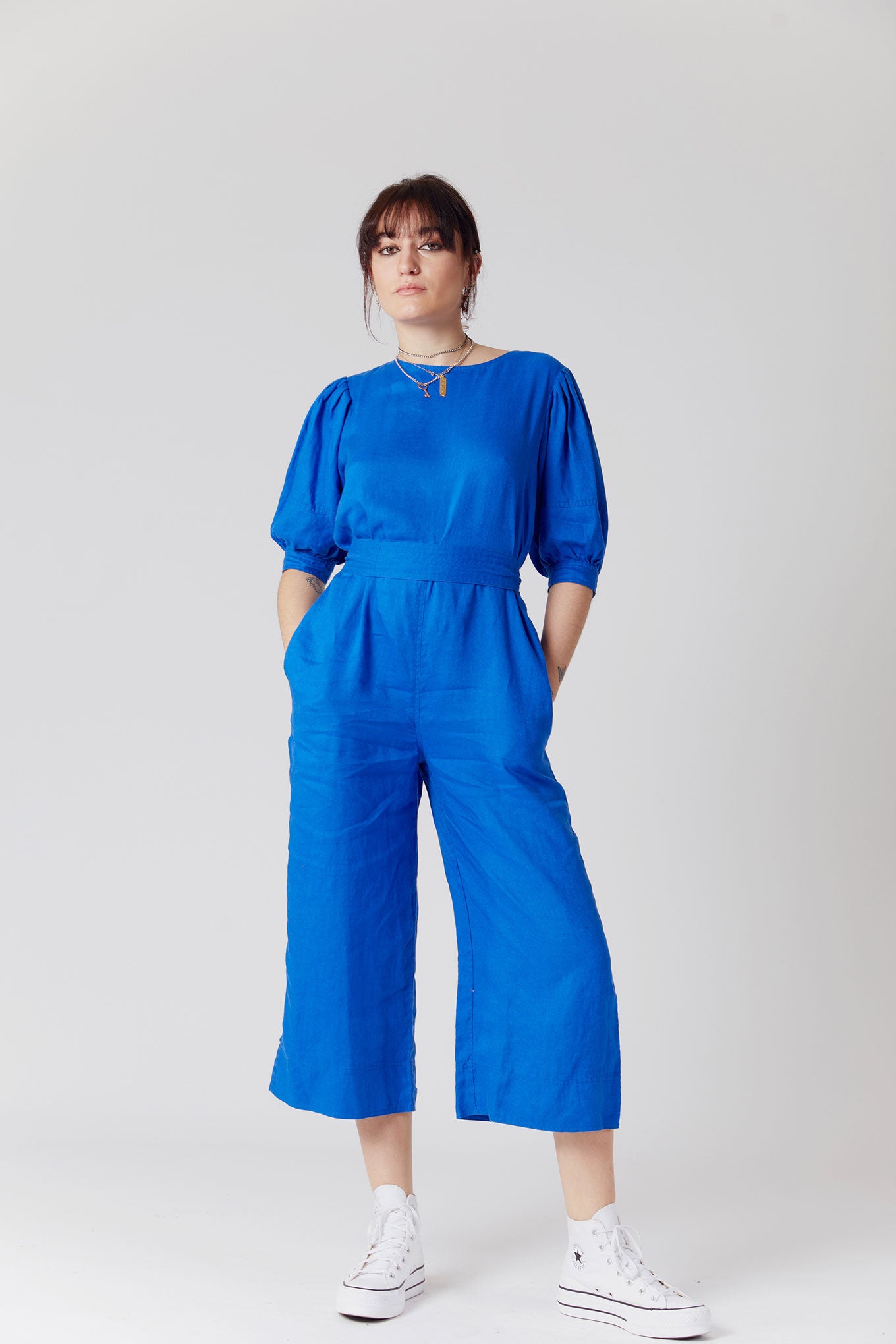 Jumpsuit - FAYE Organic Linen Jumpsuit Blue