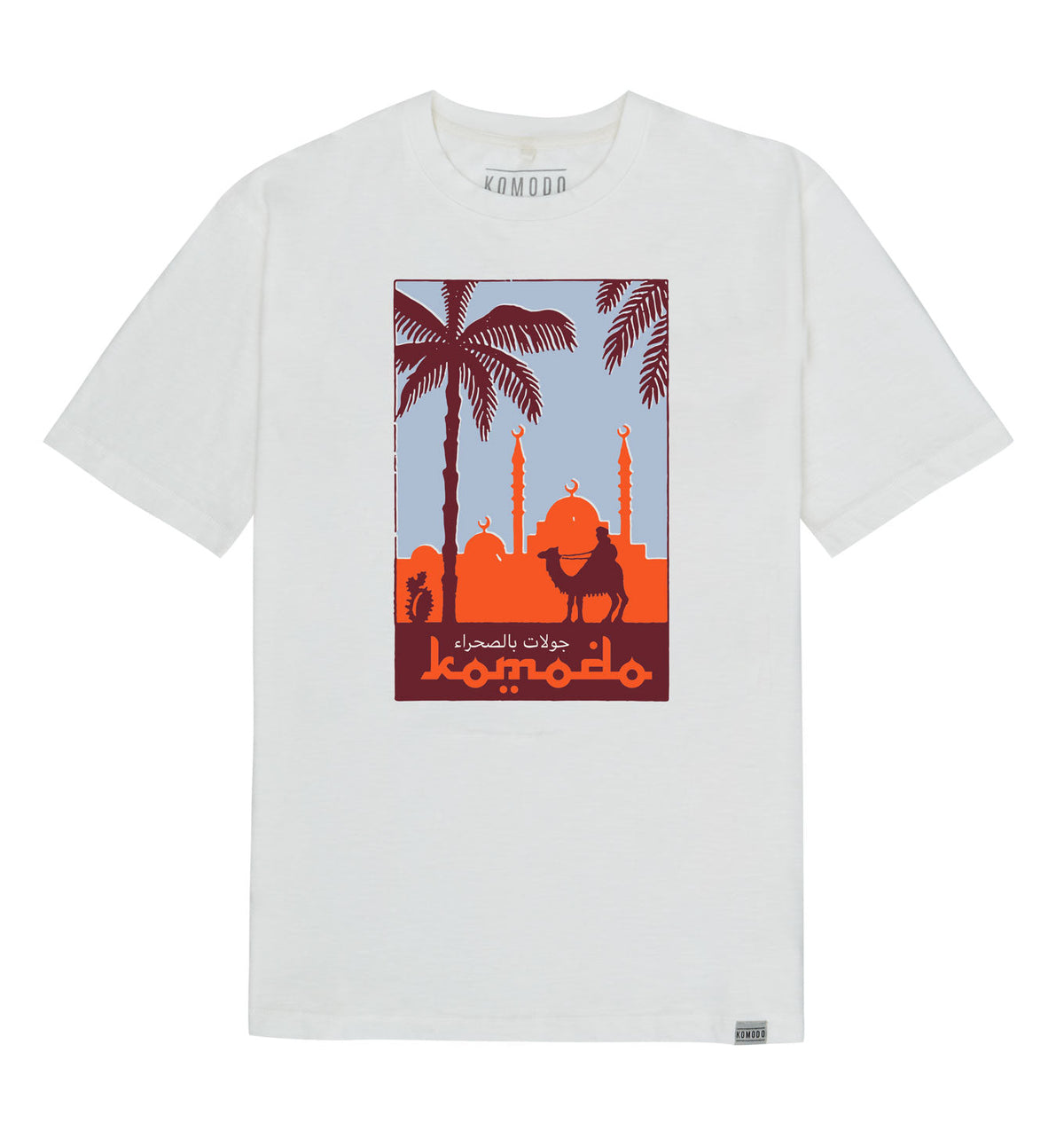 T-shirt - DESERT TOURS - GOTS Organic Cotton Tee Off-White