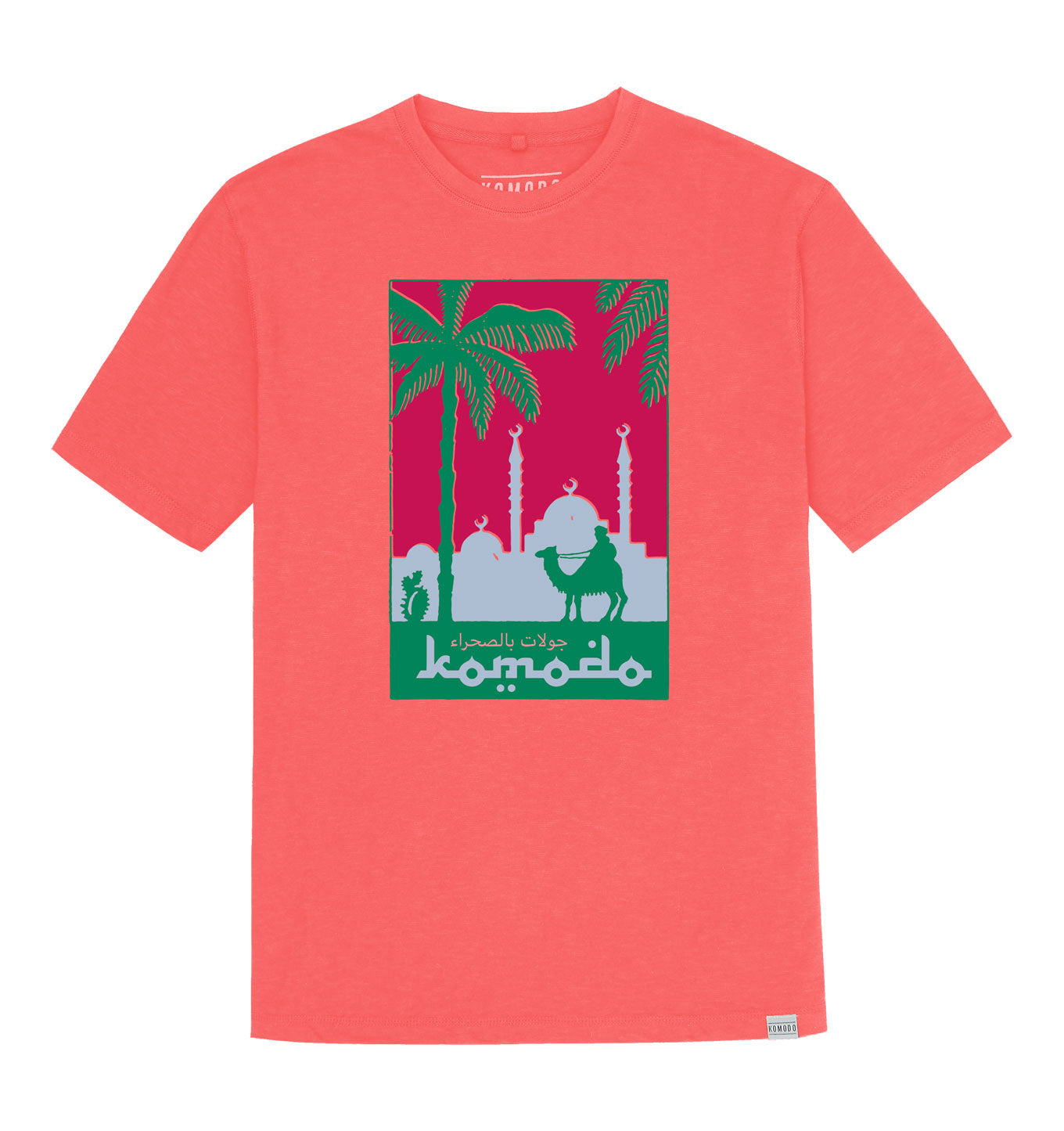 T-shirt - DESERT TOURS - GOTS Organic Cotton Tee True Pink