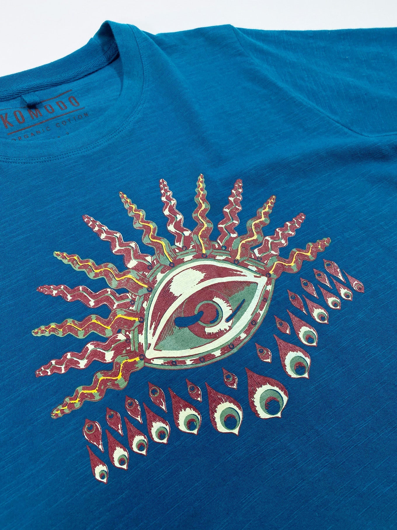 T-shirt - KOMODO'S EYE - GOTS Organic Cotton Tee Teal Blue