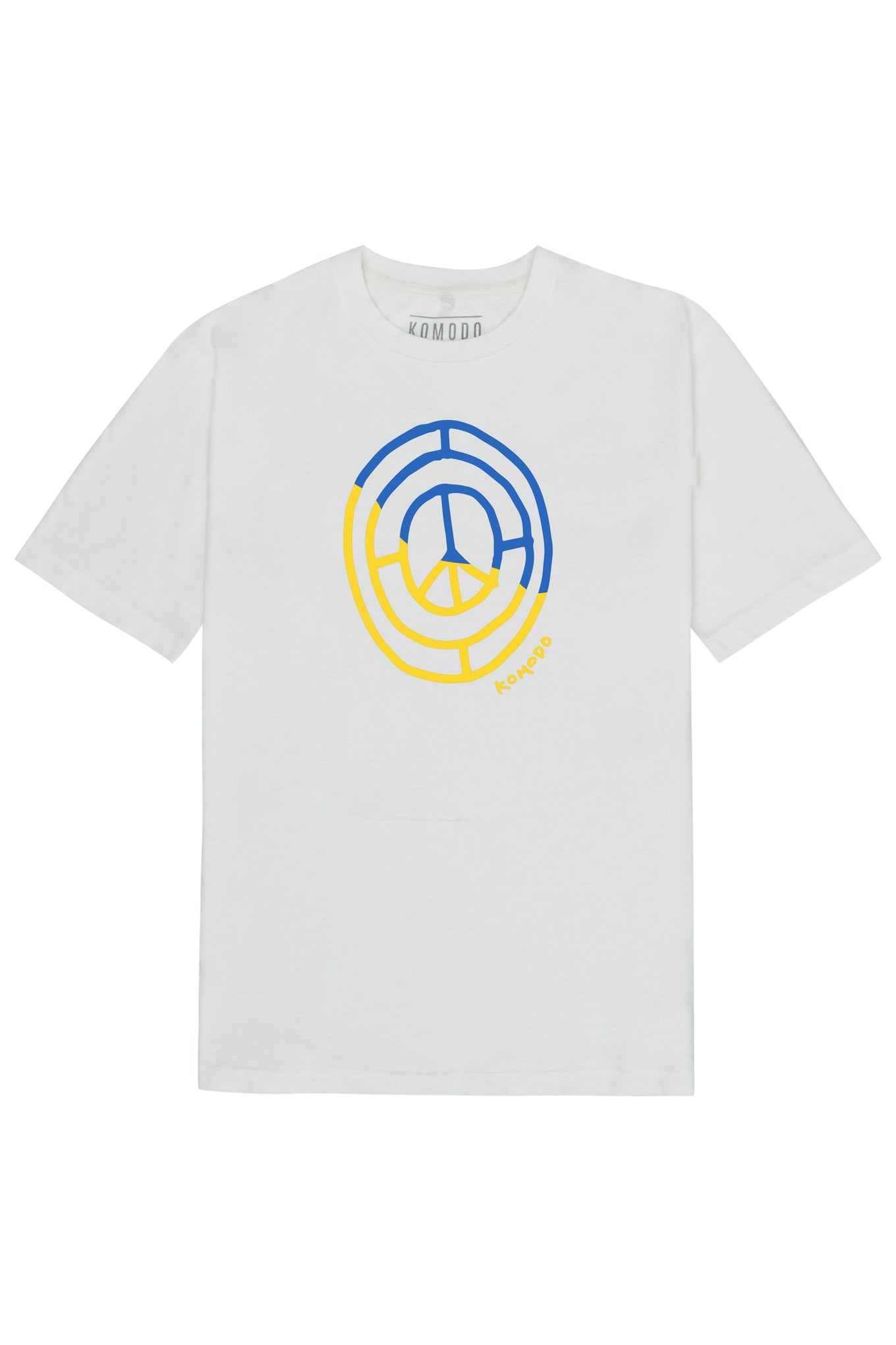 T-shirt - PEACE 4 UKRAINE Organic Cotton Mens Tee - White