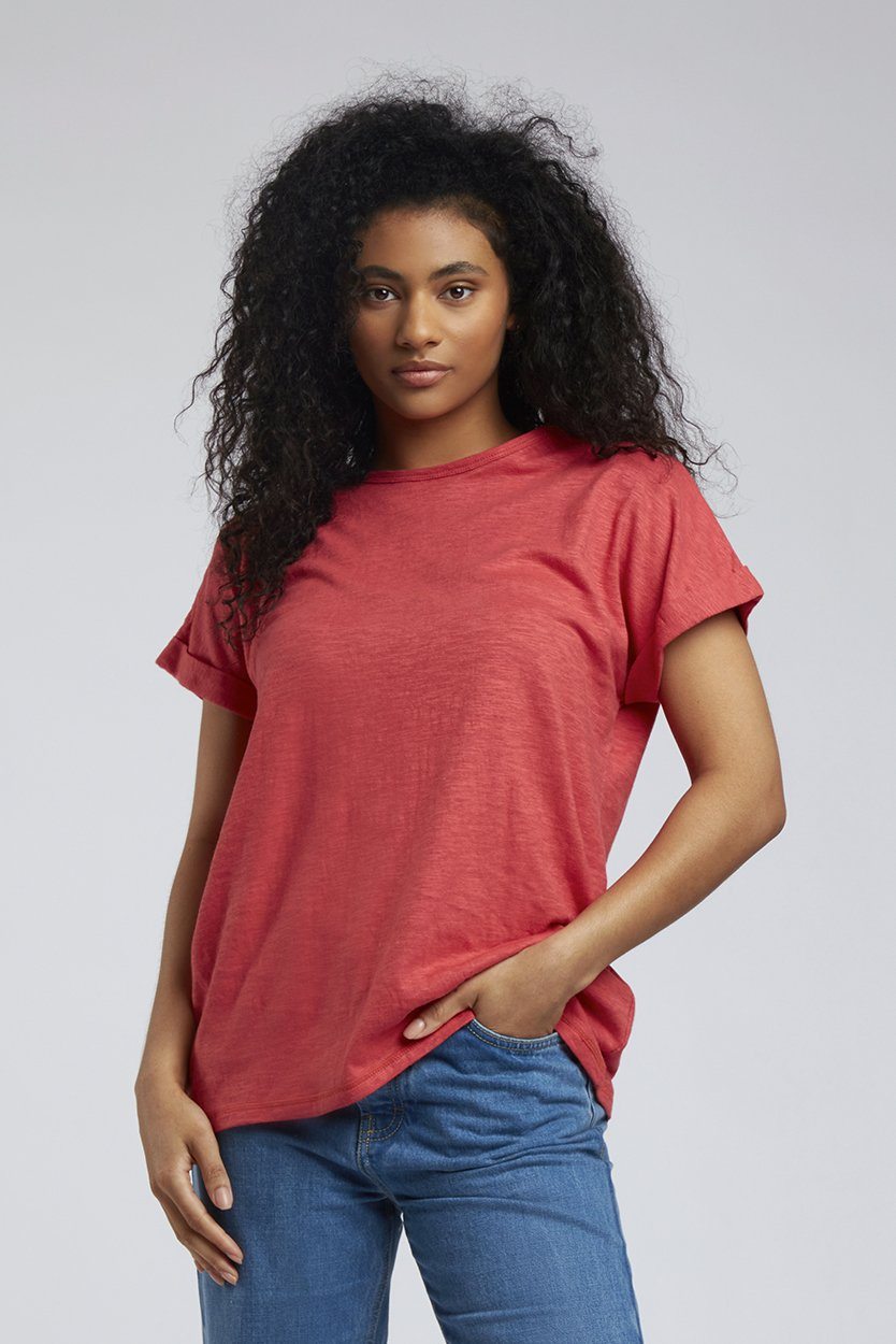 Top - SUNRISE Hemp Tee Coral