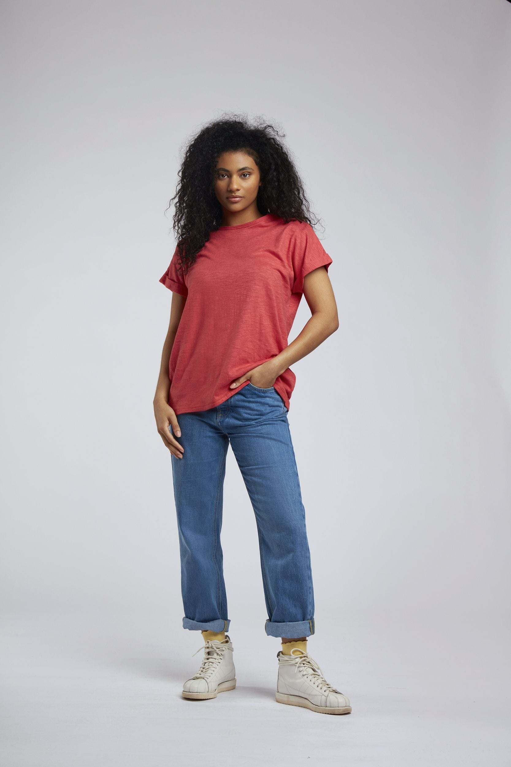 Top - SUNRISE Hemp Tee Coral