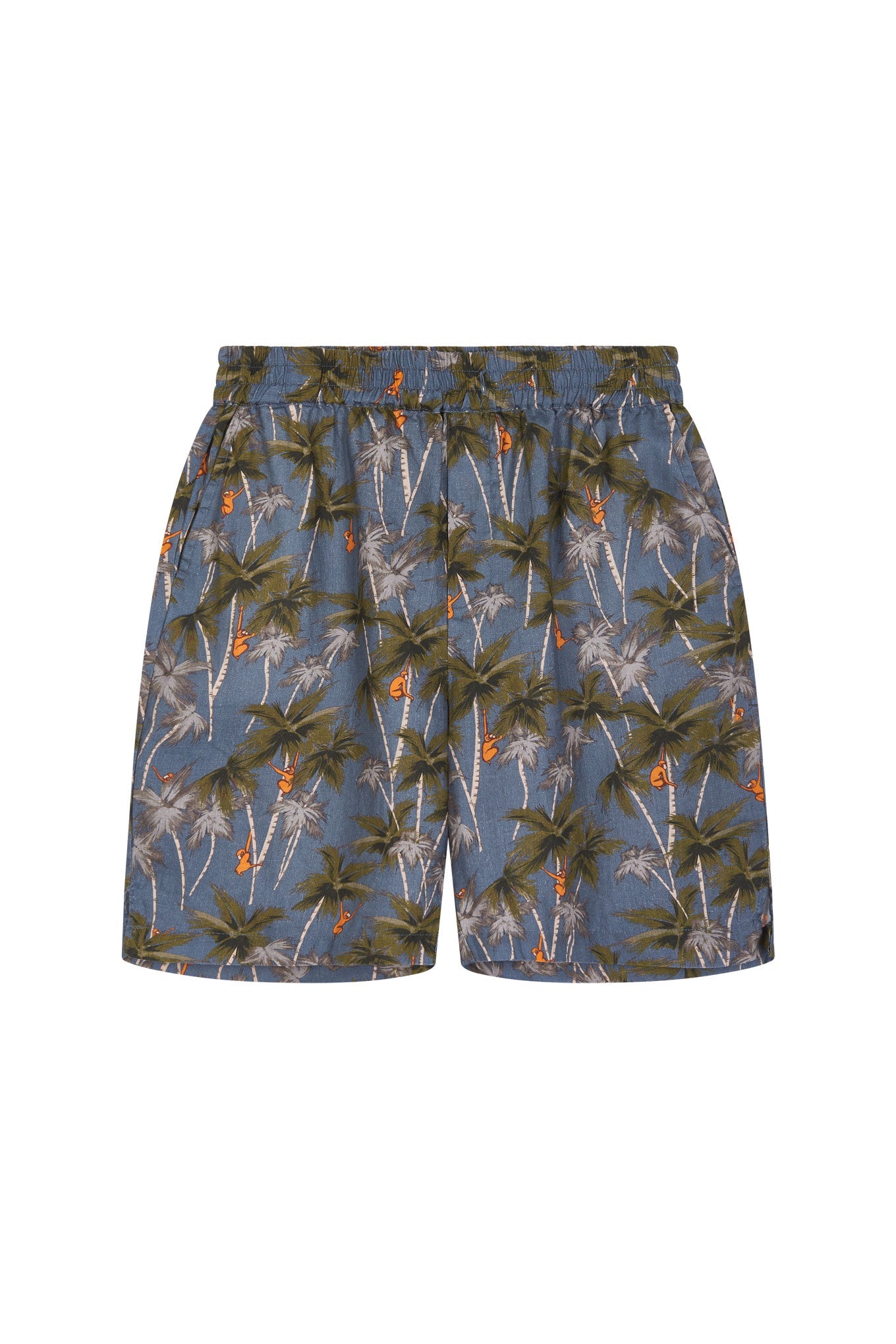 Trousers - JERRY- Organic Linen Shorts China Blue