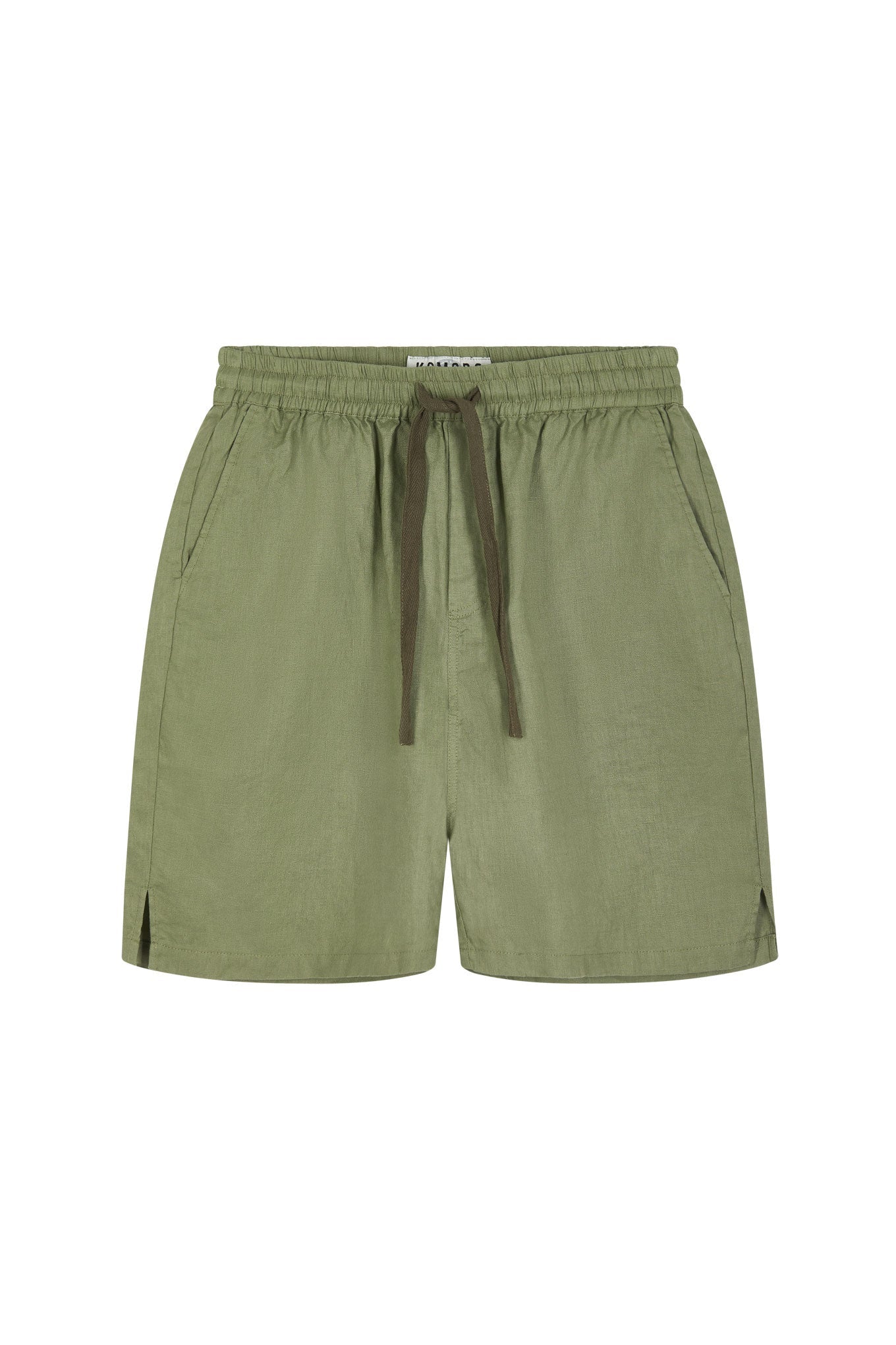 Trousers - JERRY- Organic Linen Shorts Khaki