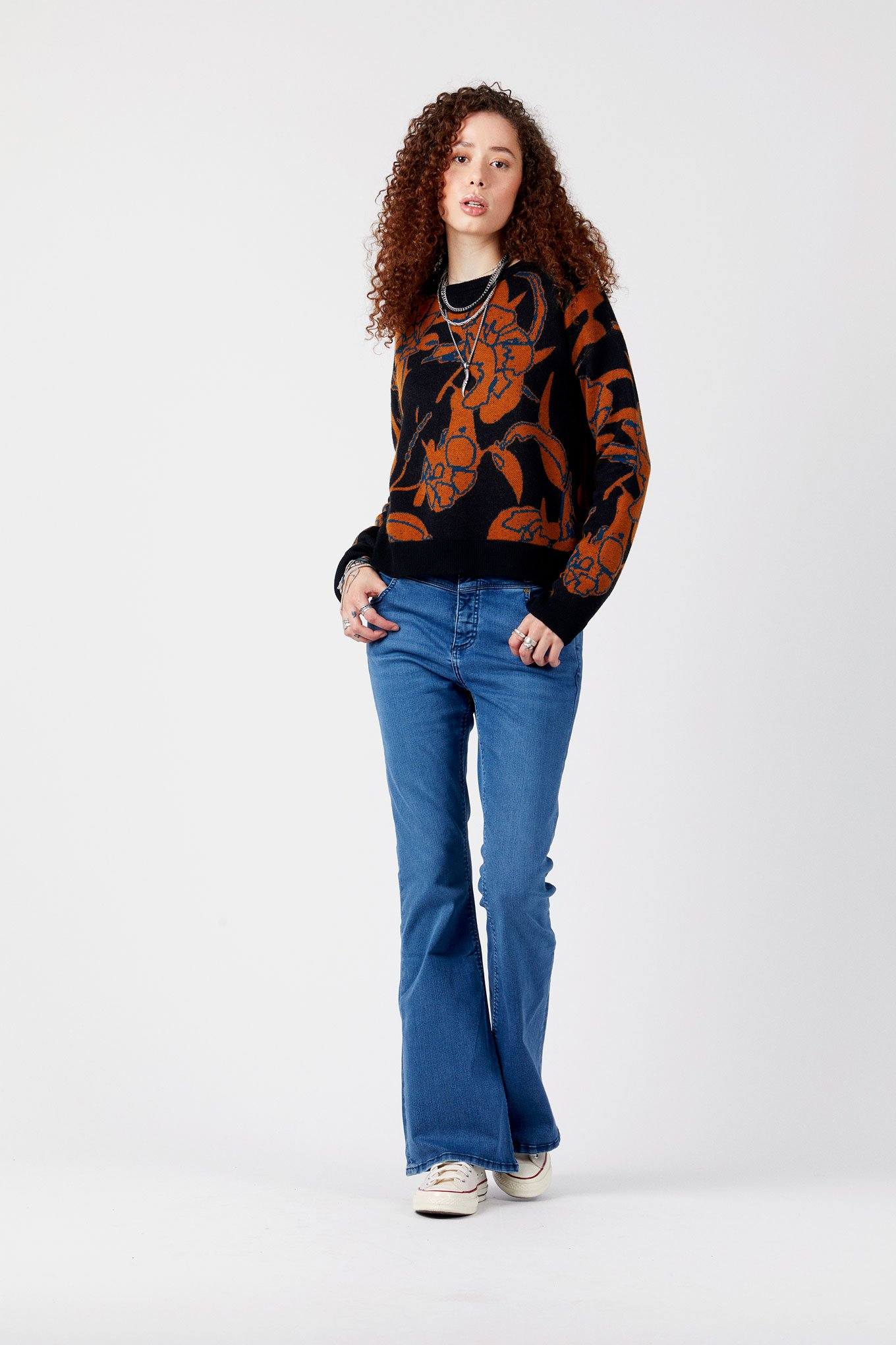 Trousers - MAVIS Azure - Organic Cotton Jeans By Flax & Loom