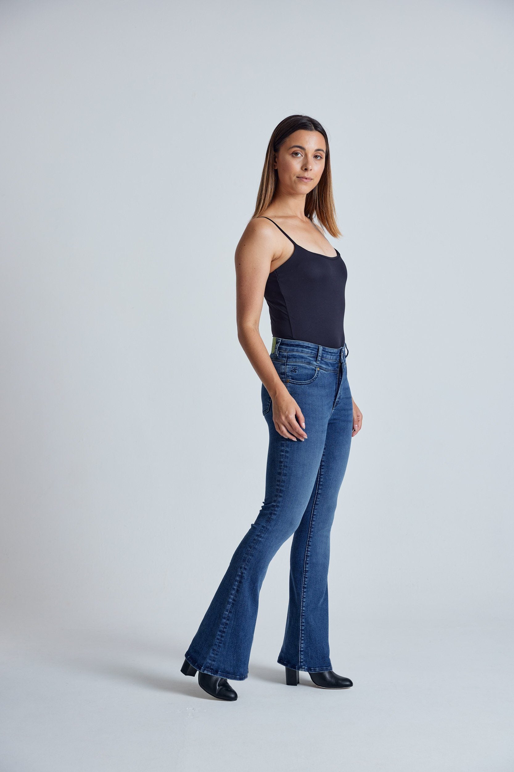 Trousers - MAVIS Azure - Organic Cotton Jeans By Flax & Loom